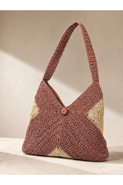 Luminos Butik Purple Straw Bag Cnt1013