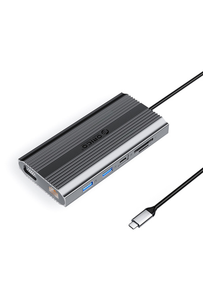 Orico Hub USB-C XDR 12-în-1, PD 100W, HDMI 4K, VGA, Ethernet Gigabit, SD/microSD
