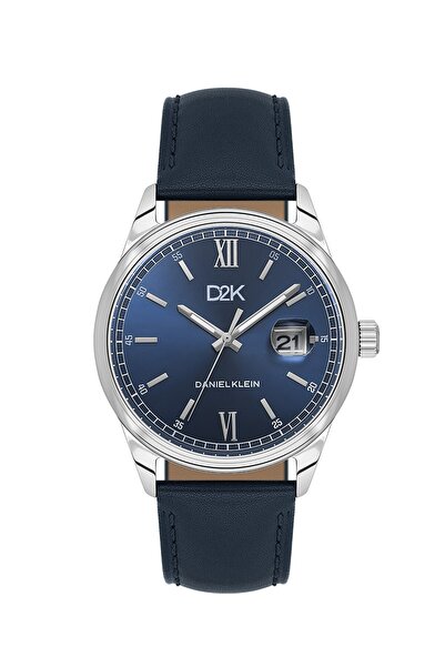 Daniel Klein Case Silver Code Navy Blue Color Gift Boxed Men's Wristwatch