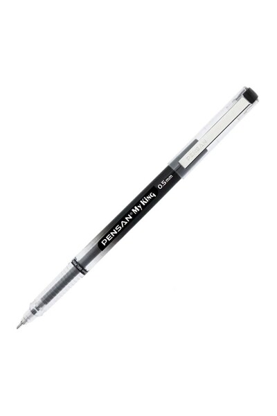 Pensan My King Jel Metal Klips İğne Uçlu Roller Kalem 0.5 mm Siyah 3 Adet