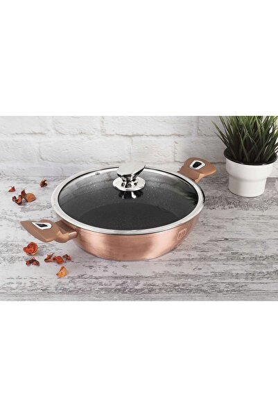 Berlinger Haus TIGAIE ADÂNCĂ PENTRU GĂTIT LA FOC MIC, CU CAPAC, 28 CM, ROSE G...