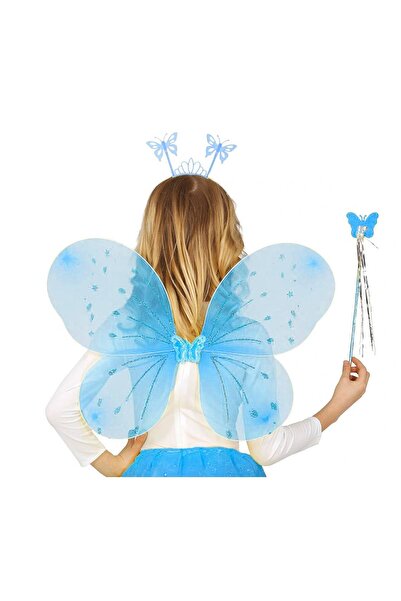 pınaxar Set Fluture Albastru Băiat-Fată – Aripă de fluture de 50 cm, Coroană ...