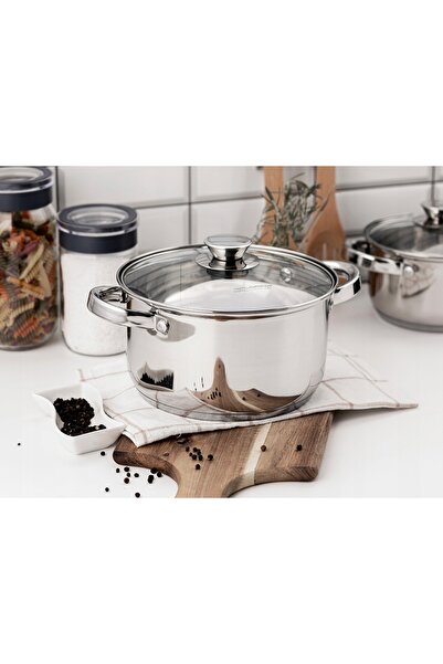 NO BRAND Oală din oțel inoxidabil Florina Stilio 24 cm 5,5L cu capac, pentru ...