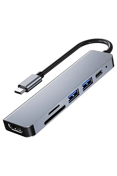 EBG Elektronik Type C 3.1 Hub - HDMI 4K Usb2.0 2xusb3.0 Sd Tf Pd 60W 6'sı 1 A...