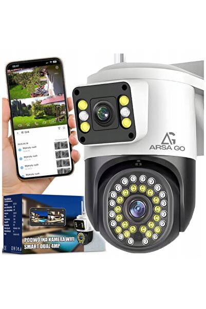 NO BRAND Cameră IP WiFi Inteligentă de Exterior Rotativă QHD 2x 4MP cu Zoom p...