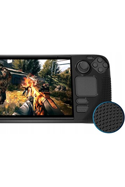 NO BRAND Carcasă de protecție cu elemente anti-alunecare pentru Steam Deck Negru