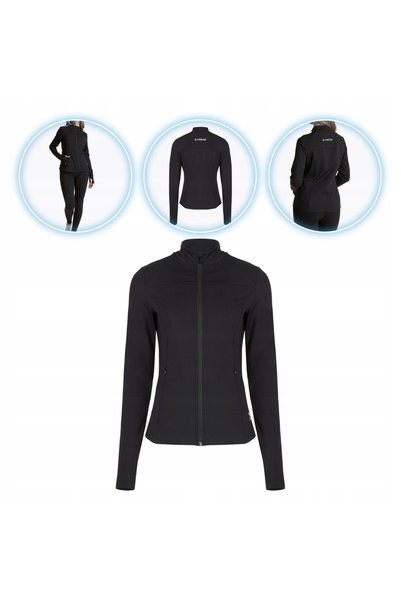 NO BRAND Hanorac sport de damă XTrexo Trexi, negru, cu elemente reflectorizan...