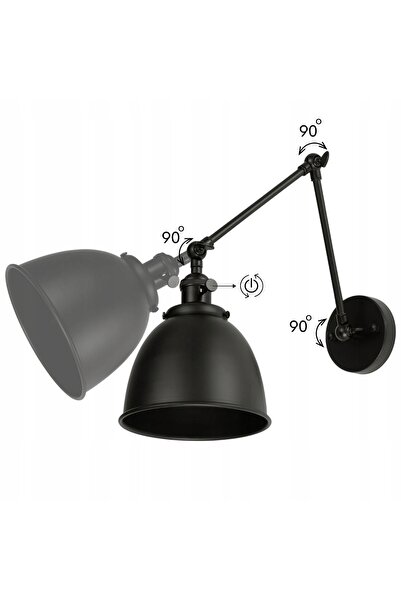NO BRAND Aplică metalică reglabilă 1xE27 Rustic negru