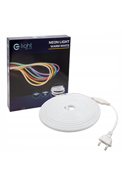 NO BRAND Set LED Neon Flex cu lumină caldă, 5 m + sursă de alimentare IP67