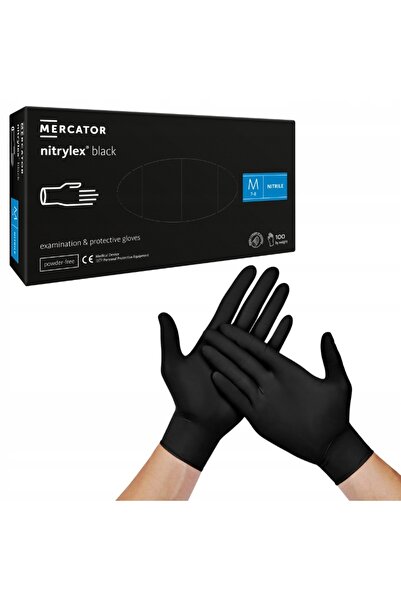 Mercator Mănuși negre din nitril NITRYLEX BLACK mărimea M - 3 buc. x 100 buc.