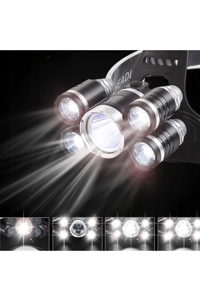 NO BRAND LANTERNĂ FRONTALĂ CU 5 LED-URI LANTERNĂ FRONTALĂ PENTRU CAP CU 2 BAT...