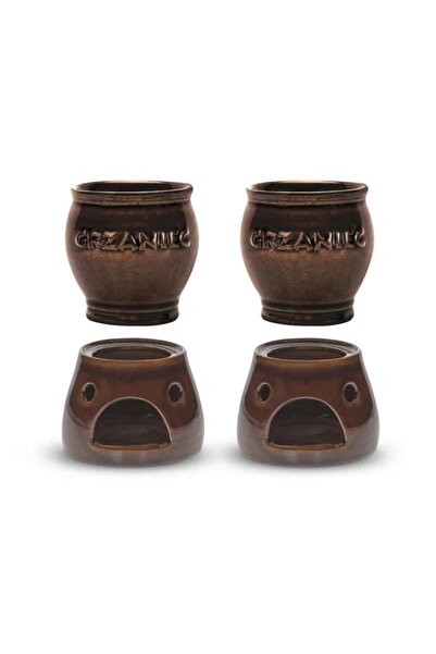 NO BRAND Căni de piatră pentru vin fierbinte KERA CERAMICA COGNAC GRZANIEC 4 el.