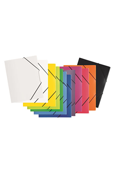 NO BRAND Dosar plastic A4 pentru documente, verde, cu elastic, 3 clapete, Pag...