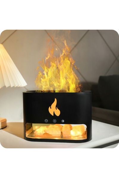 NO BRAND DYFUZOR Umidificator de aer Lampă de veghe LED cu efect de flacără ș...