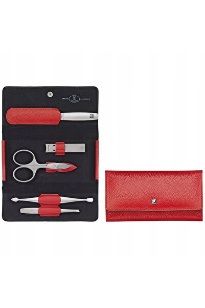 ZWILLING Trusă de călătorie - Etui din piele roșie, 5 piese Twinox
