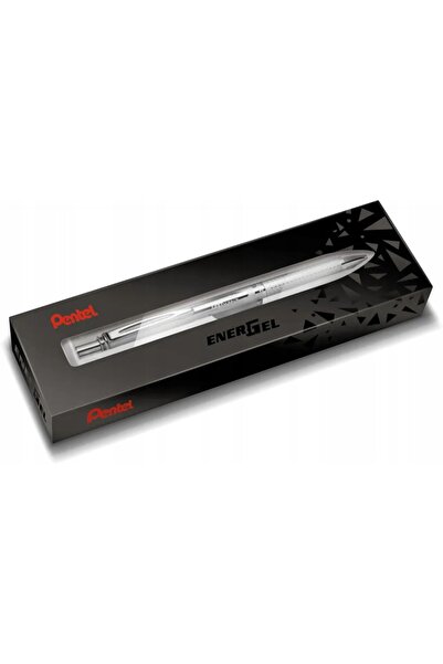 Pentel Pix cu gel EnerGel BL407 0.7mm albastru, carcasă argintie, pachet x2