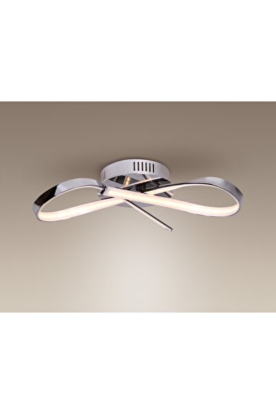 NO BRAND Plafonieră LED modernă decorativă cromată pentru dormitor 3000K Maxl...