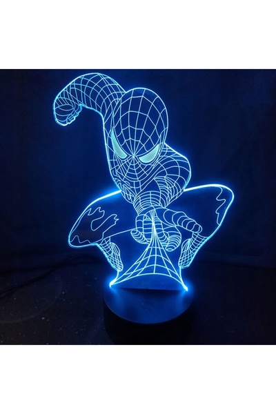 NO BRAND LAMPĂ 3D LED PÂNZĂ DE PĂIANJEN SPIDERMAN LAMPĂ DE NOAPTE FILM 16 CUL...