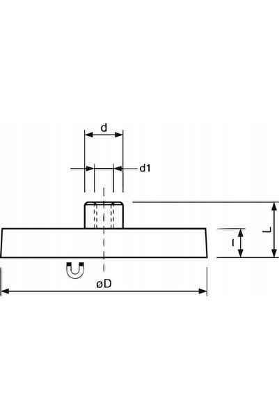 Format Magnet plat de 22m cu manșon M4/cauciucat