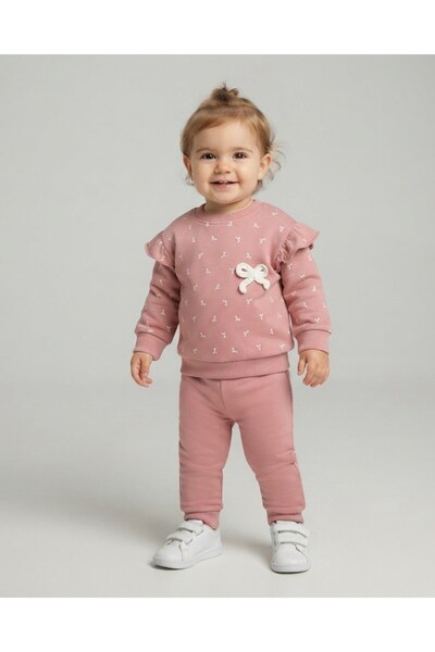 Egelite Baby Girl Bow Detailed Seasonal 2-Piece 100% Cotton 6-9-12-18-24 Mont...