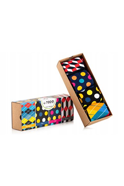 NO BRAND Todo Șosete Design Excentric Pachet de 4 39-42