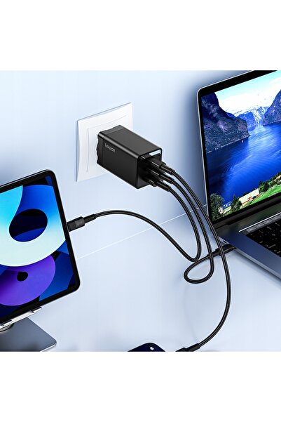 NO BRAND ÎNCĂRCĂTOR RAPID 67 W, 3 porturi USB-A, 2 porturi USB-C, QC 4.0 + PD...