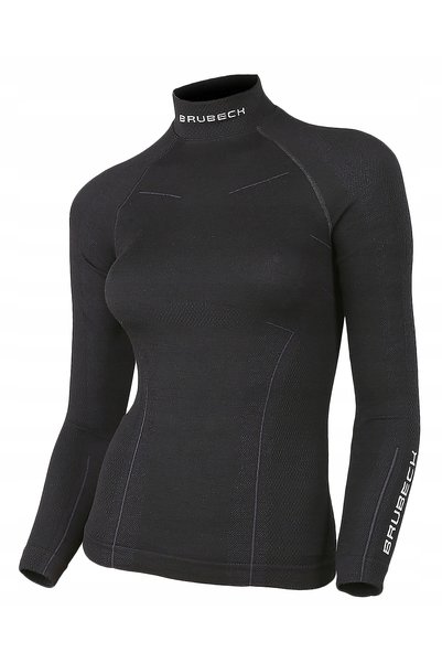 Brubeck Tricou de damă din lână extrem de groasă, negru, XL