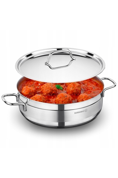 NO BRAND Oală tradițională tip rondel de 4,2L cu capac de 26 cm KORKMAZ ALFA,...