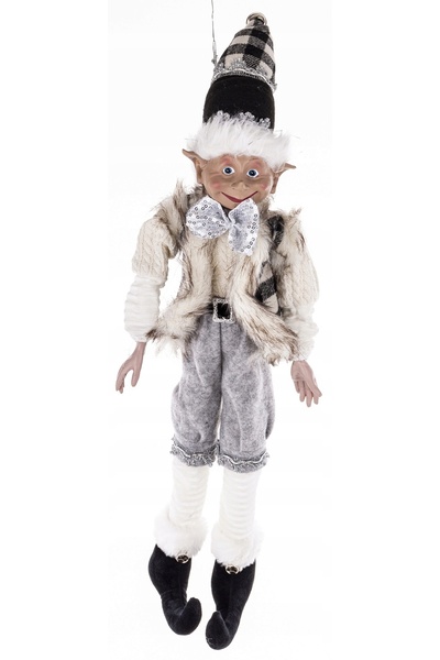 NO BRAND Figurină de Crăciun „Elf pitic”, mare, 53 cm, din material textil, c...