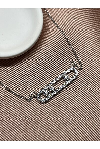 Shiny.accessories59 Zirkon 3 Taşlı Gümüş Kolye