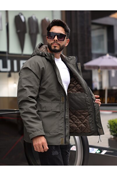 ABİLLİTA Men's Quilted Coat Rain and Cold Resistant Jacket