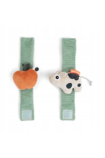 NO BRAND Done by Deer: Jucării zornăitoare de mână Dotti Vacă Verde 4353403
