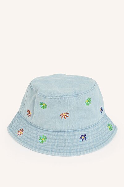 DeFacto Women's Cotton Embroidered Fisherman Jean Hat I3782Ax26Sm