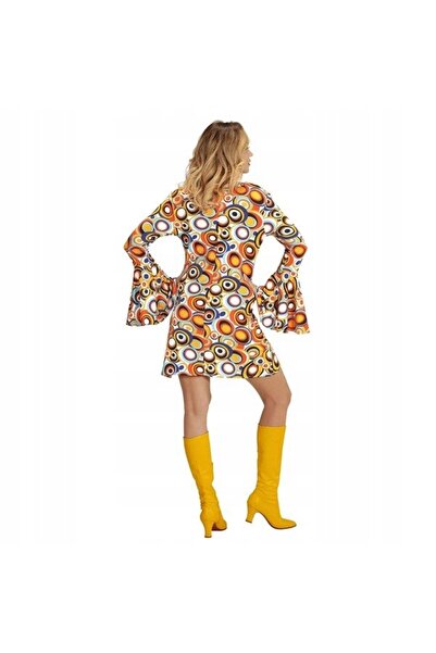 Widmann Rochie costum cu cercuri colorate, stil hippie, anii '70 '80, disco, ...