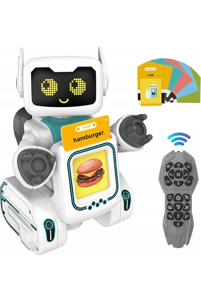 NO BRAND ROBOT INTERACTIV TELECOMANDAT EDUCAȚIONAL QUIZ CARDURI FLASH DANS 3+