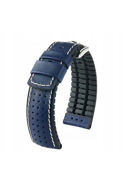 NO BRAND HIRSCH Tiger L - MARO ÎNCHIS/Negru - 22 mm - Curea din piele și cauc...
