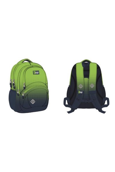 NO BRAND Rucsac școlar pentru tineret, cu 4 compartimente, St. Dreapta Lemon ...