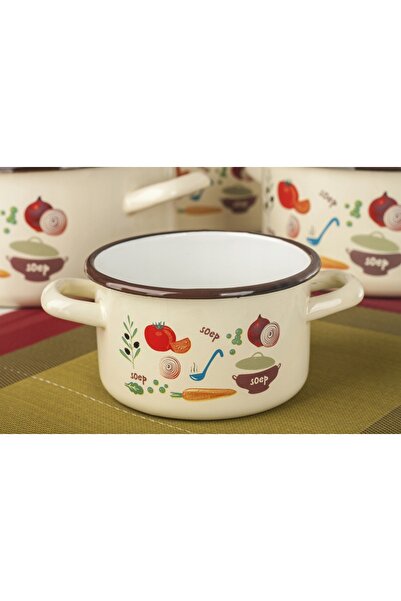 NO BRAND Bol emailat simplu pentru supă cremoasă, mediu, 24 cm