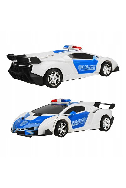 Stator Mașină robot cu telecomandă 2 în 1, vehicul de poliție radiocontrolat