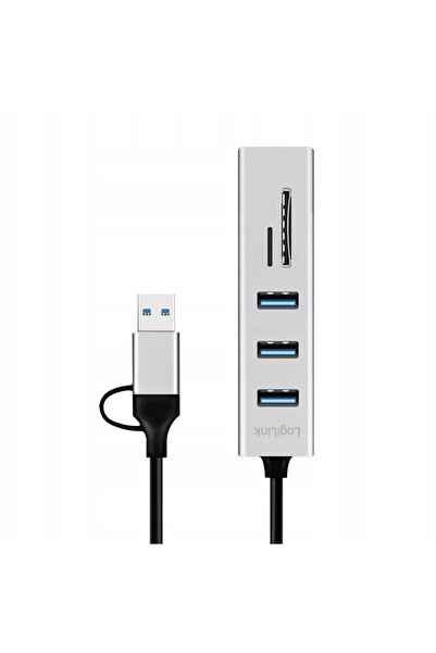 LogiLink Hub USB 3.0 cu 3 porturi și cititor de carduri de memorie