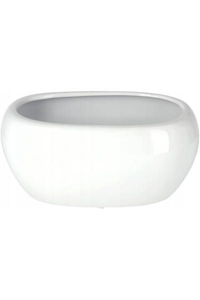 NO BRAND Ghiveci de flori alungit, ceramic, decorativ, alb, capac pentru flor...