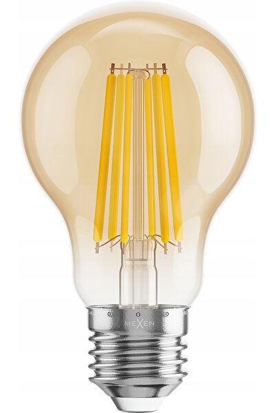 Mexen 10x Bec LED cu filament E27 tip Edison, lumină caldă chihlimbar, 12W=75...