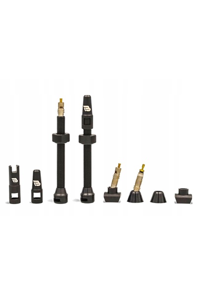 NO BRAND Set de supape Tubeless iBike de 60 mm, 2 buc., cheie, 2 supape, negru