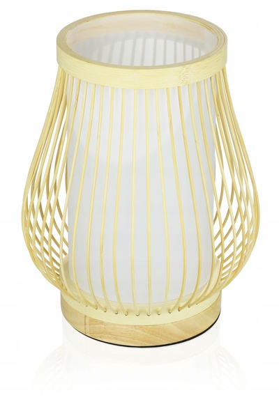 NO BRAND Lampă de noapte cu abajur din bambus E27, decorativă, stil loft