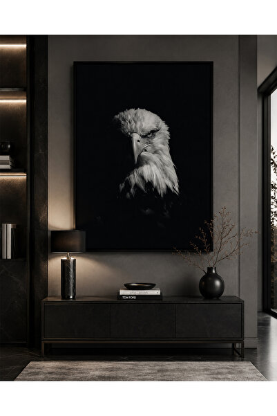 Ghaith Store Royal White Falcon Canvas Painting Black Background Luxury Wall ...