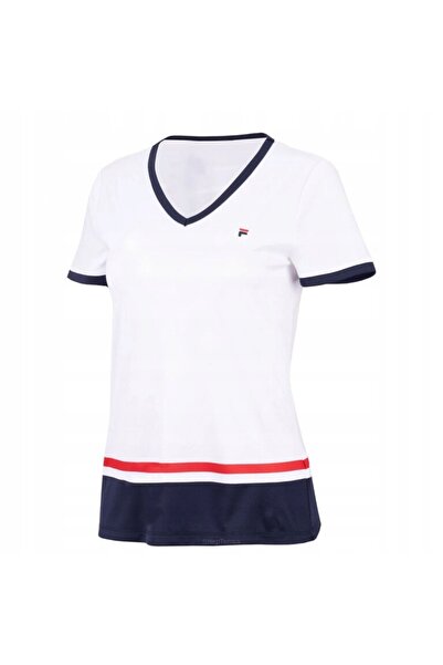 FILA Tricou de tenis Elisabeth alb-albastru marin r.XL