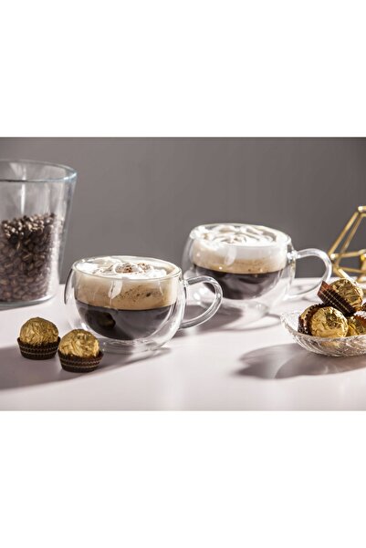 NO BRAND Pahare termoizolante din sticlă pentru cafea Altom Design Andrea 300...