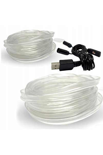 NO BRAND 2 fire EL puternice, LED RGB, USB, iluminat interior auto, lumină ca...