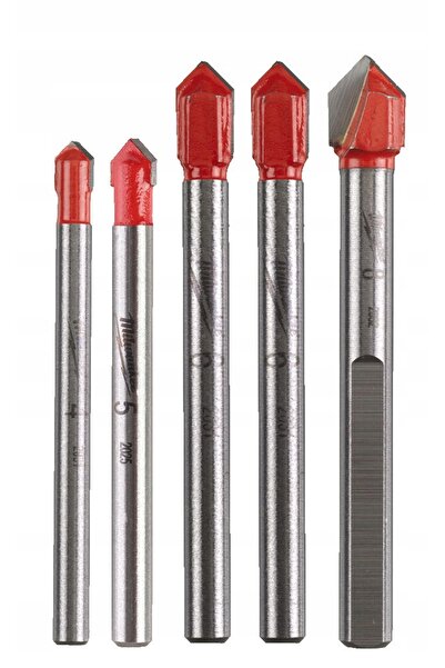 Milwaukee Set de burghie pentru sticlă și plăci ceramice 4-8 mm, 5 bucăți