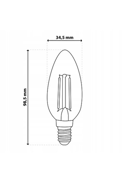 NO BRAND 10x Bec LED E14 B35 2W 249lm 3000K Cald CCD 360 °   Filament LUMILED